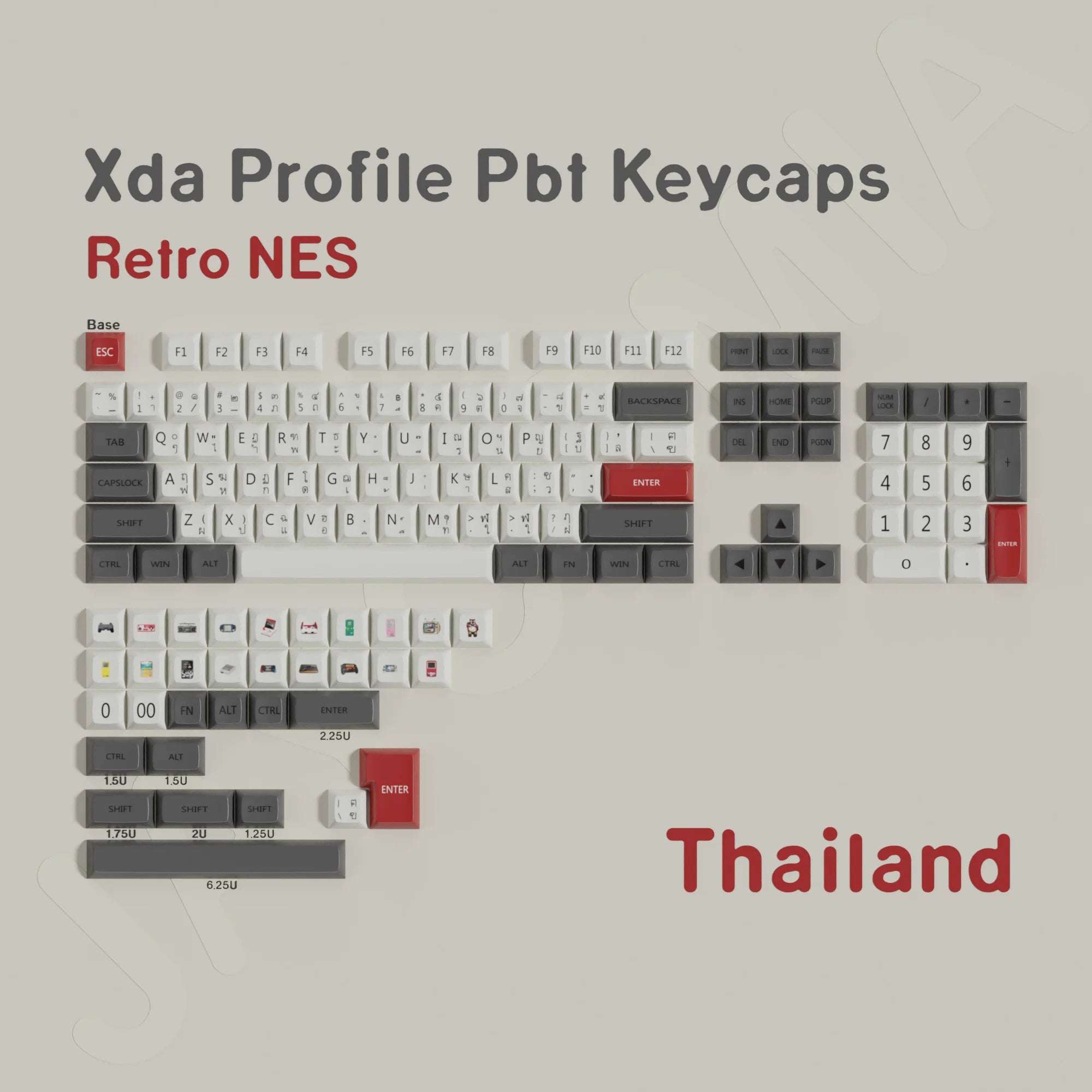 Keycaps Rétro FC - Vue de dos